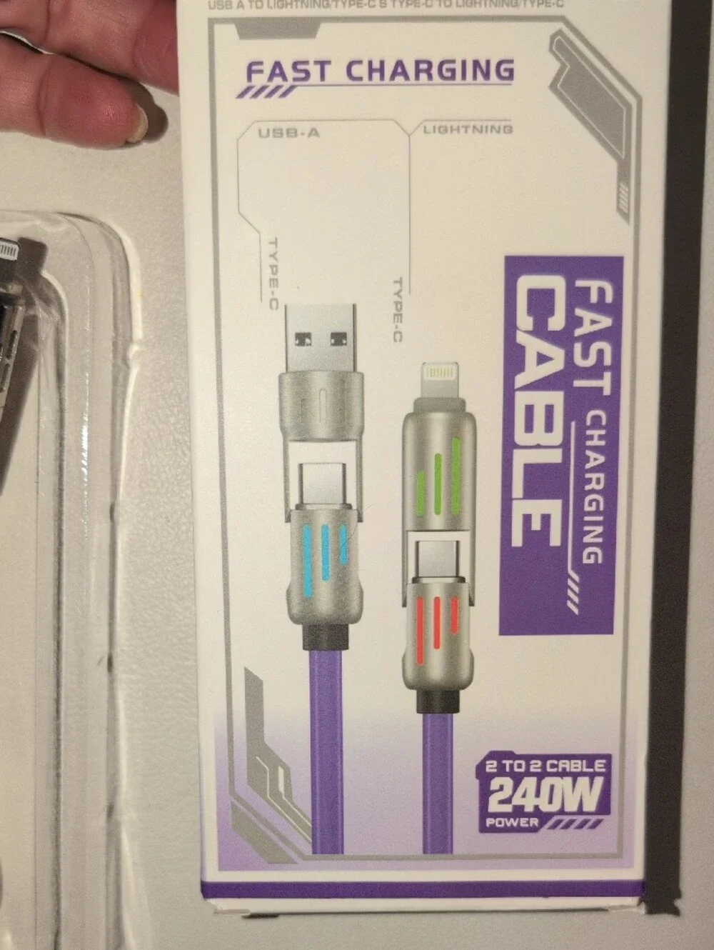Fast Charging White USB Cable - USB- A - For iPhones